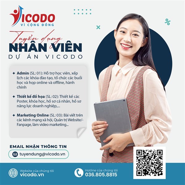 Cộng đồng khởi nghiệp VICODO tuyển dụng nhân sự 2025